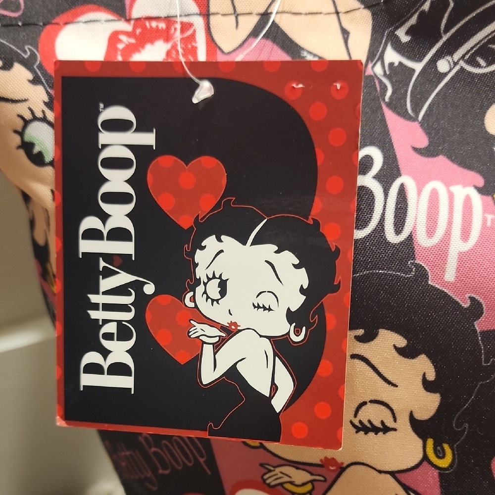 Betty Boop Black and Pink Floral Tote - Picture 2 of 14